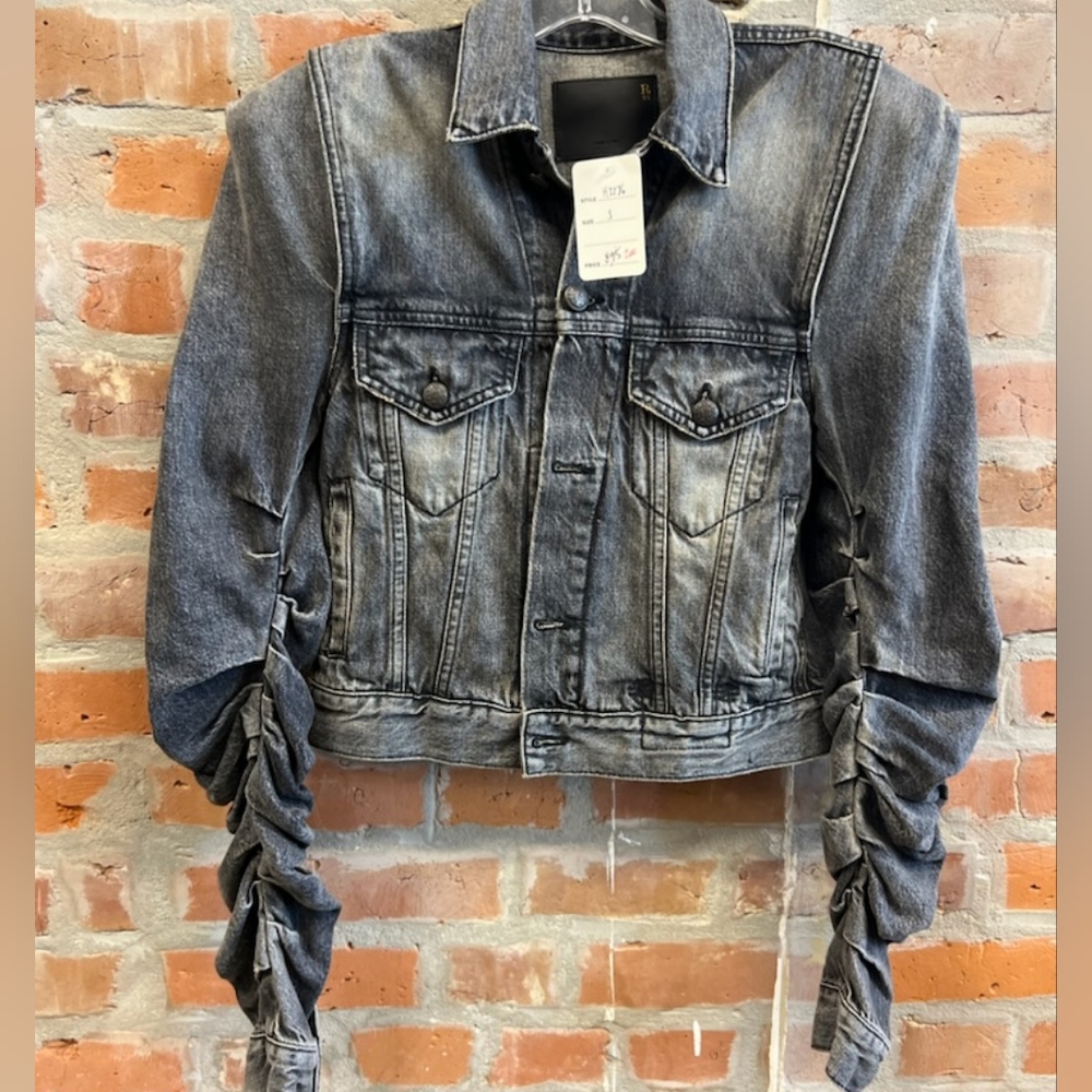 NWT R13 rushed sleeve denim jacket